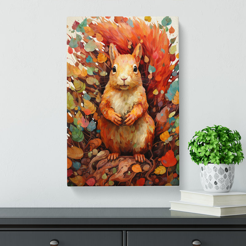 Squirrel Colour Field - No Frame Print, 60cm H x 40cm W x 3cm D