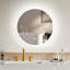 Miroir rond de salle de bain à DEL avec lumières, miroir de meuble-lavabo pour mur de salle de bain anti-buée, 3 couleurs à intensité variable-629423905