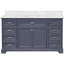 Ensemble de meuble-lavabo simple 60 po Ronnie avec comptoir gris marine et comptoir en marbre de Carrare-1882987846-1892729882
