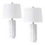 Lampes de table 22,5 po en céramique blanche moderne avec abat-jour blanc