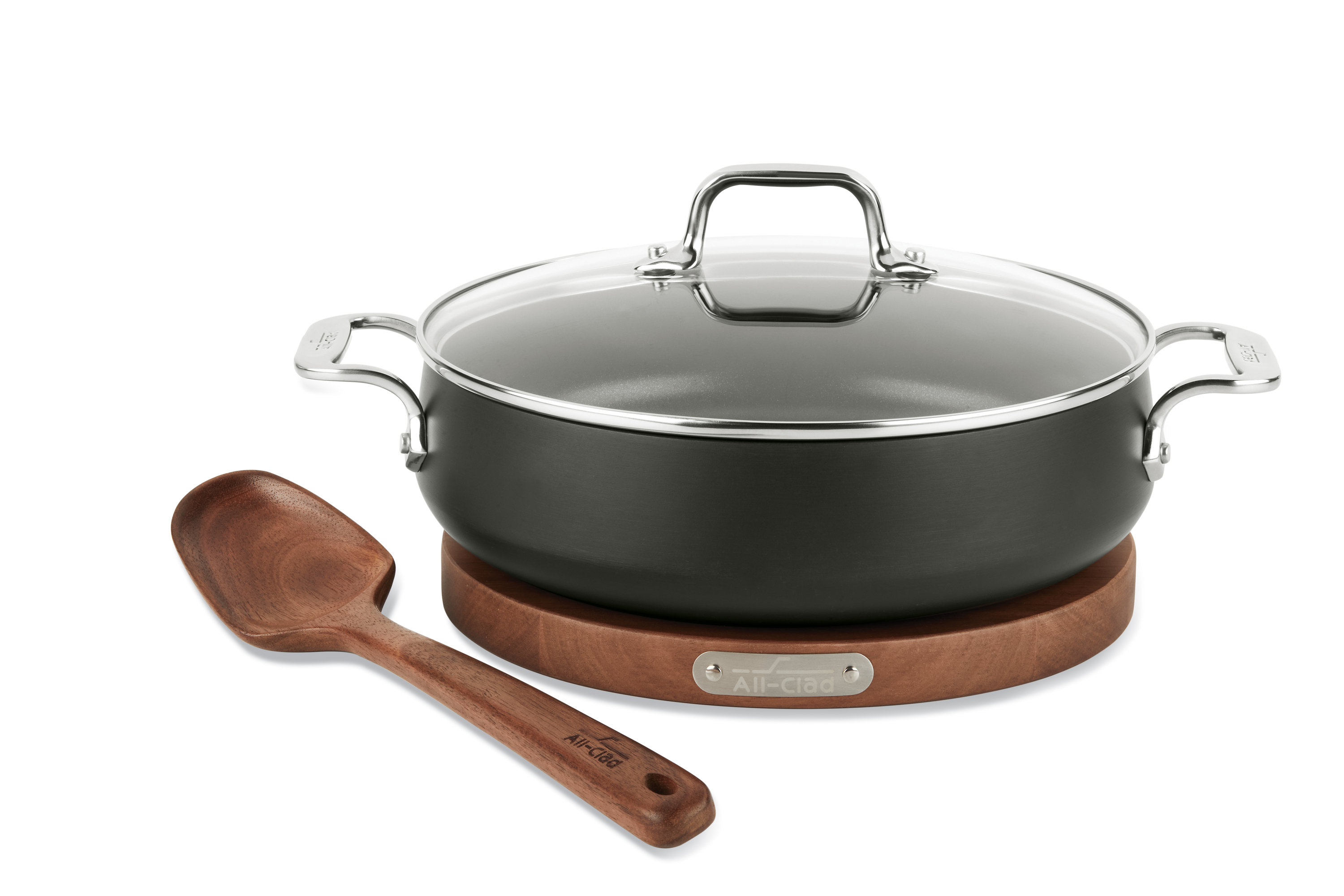 HA1 Hard Anodized Non Stick 3.5 Qt Saucepan with Lid, All-Clad