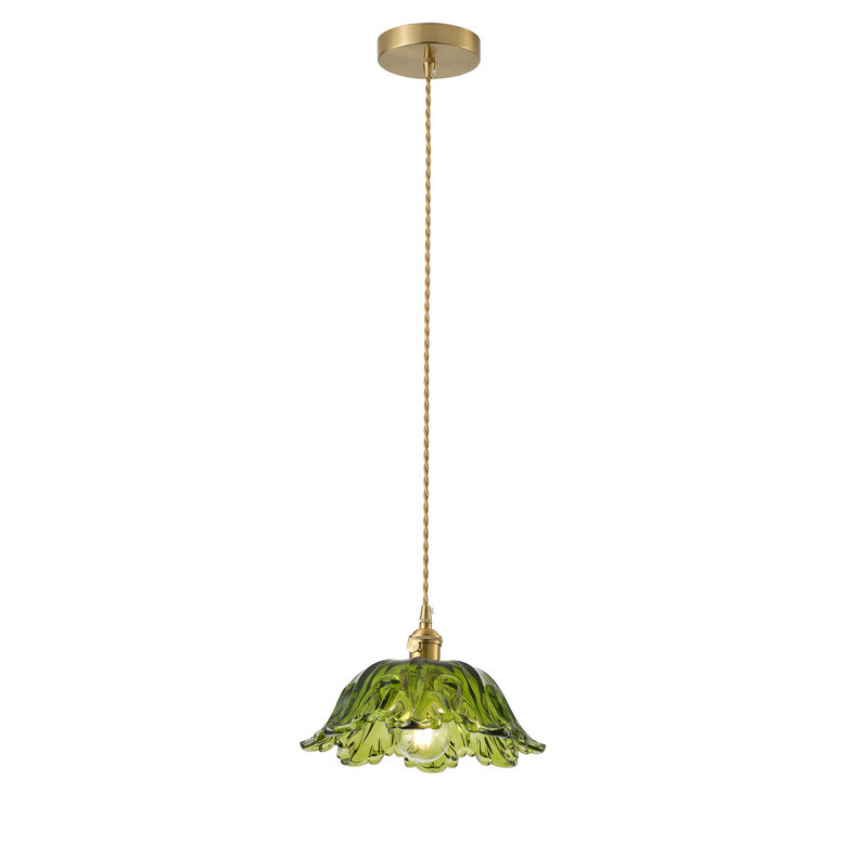 Luminaire suspendu en forme de dôme 1 lumière en métal et verre E26 à hauteur réglable, à intensité variable, homologué ETL