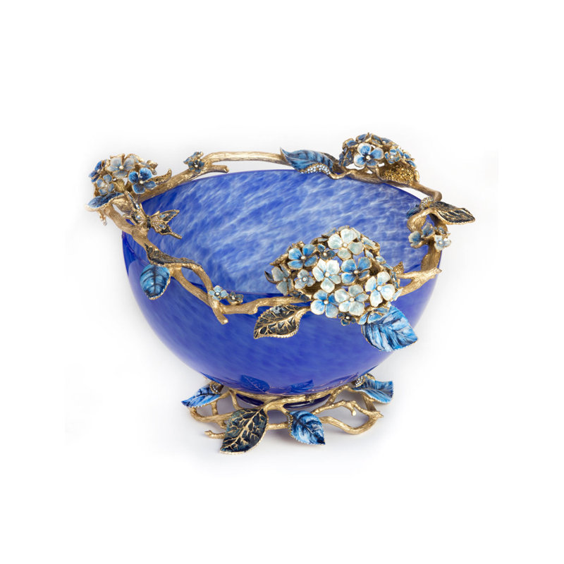 HYDRANGEA COLLECTION Handmade Decorative Bowl, Blue
