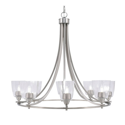 Lustre 8 lumières avec verre 4,5 "Paramount