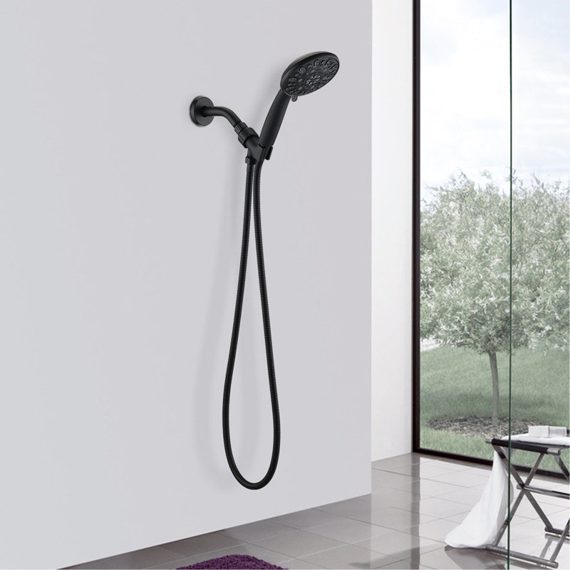 Matte Black Handheld Shower, 7 Spray Patterns, Material Shower Faucet With Options And Adjustable Pattern
