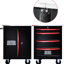 Multicolore thermolaqué avec frein - Comptoir de rangement en acier inoxydable noir et rouge