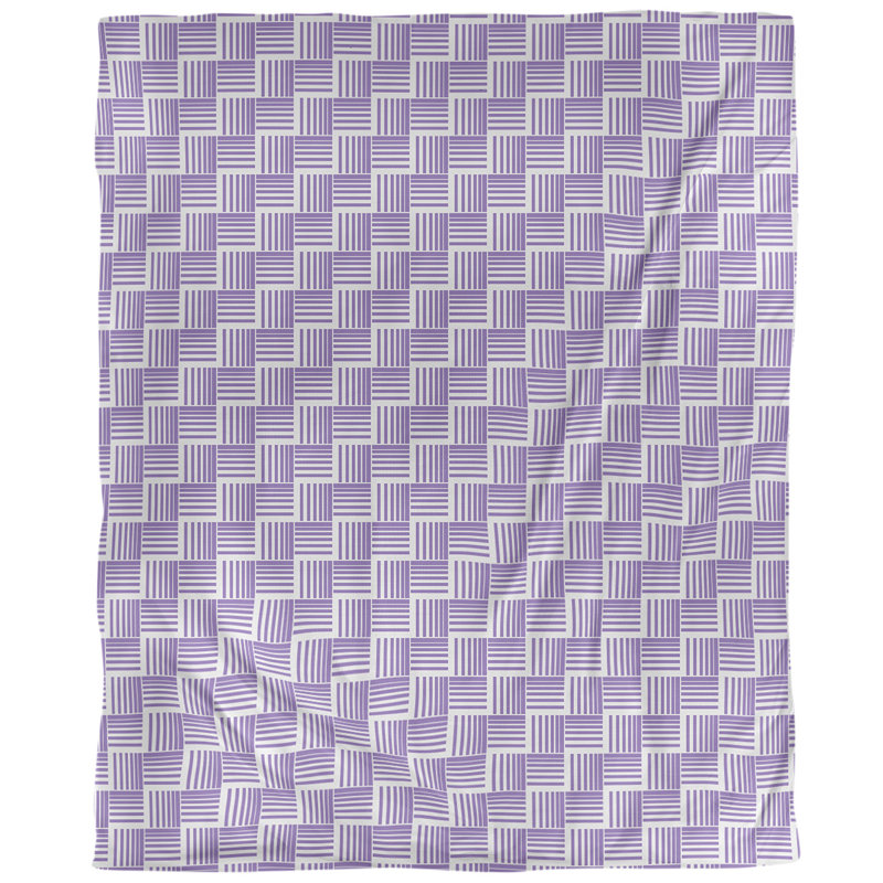 Housse de couette simple à rayures baskettressées, Housse de couette pour grand lit, Mauve clair, Microfibre