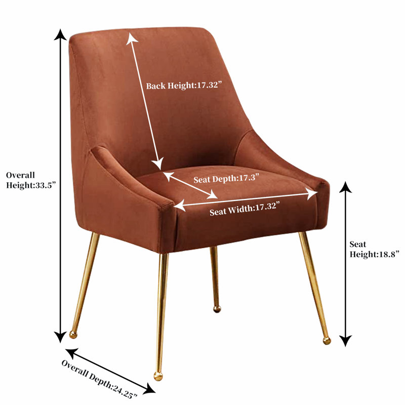 Drane 18.8'' H Tufted Velvet Upholstered Side Chair, Brown