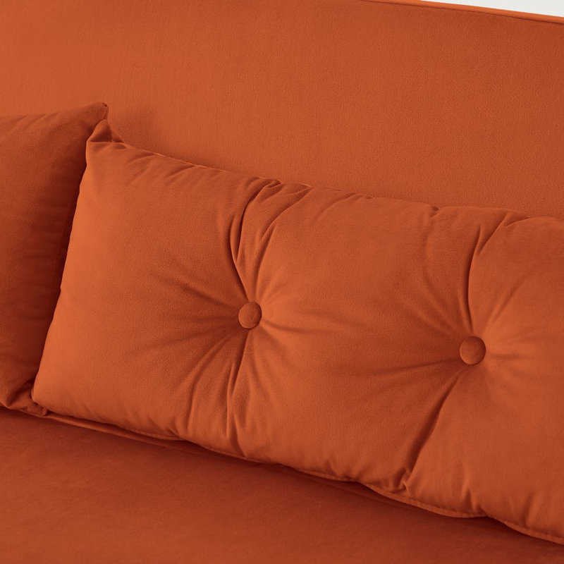 Wallen 2 Seater Velvet Sleeper, Orange