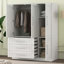 Armoire penderie 4 portes avec 3 tiroirs pour la chambre à coucher-1188181288