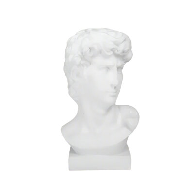 Gaviel White Resin Head Sculpture
