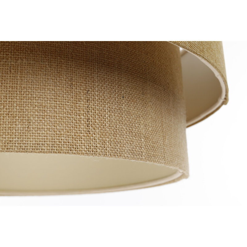 Zygi 1 - Light Cream Drum Pendant, Yellow Mustard