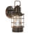 Crownsville 12.25 in. H 1-Light Burnished Bronze Coastal Outdoor Wall Sconce made of Durable Steel, Clear Ribbed Glass Shade, LED Compatible, Use for Exterior Porch Patio Front Door or Garage-23544046-116180446