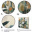 «Khingston Orange and Green Abstract Bohemia III», reproduction sur toile-88533159-88533160