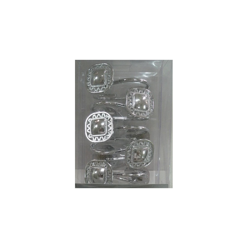 Crochets de rideau de douche tile, Tuile de chrome