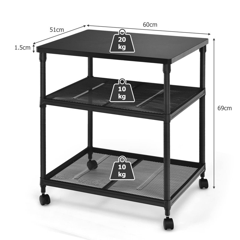 Kynslea 69cm H x 60cm W Utility Cart with Wheels