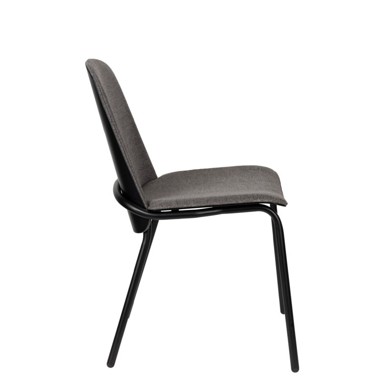 Clip Upholstered Dining Chair, Black, Gray