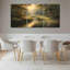 Ensemble de 3 tableaux sur toile représentant un paysage de ruisseau forestier-1117680254