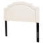 Tête de lit tapissier pour lit double et grand lit, avec accents à boutons et base en fer noir
