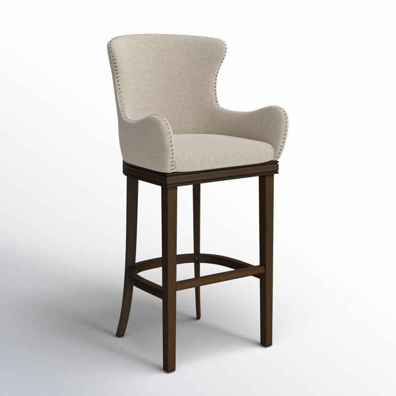 Tabouret de bar et de comptoir pivotant Gunther, Tabouret de bar (assise de 30 po de hauteur), Crème