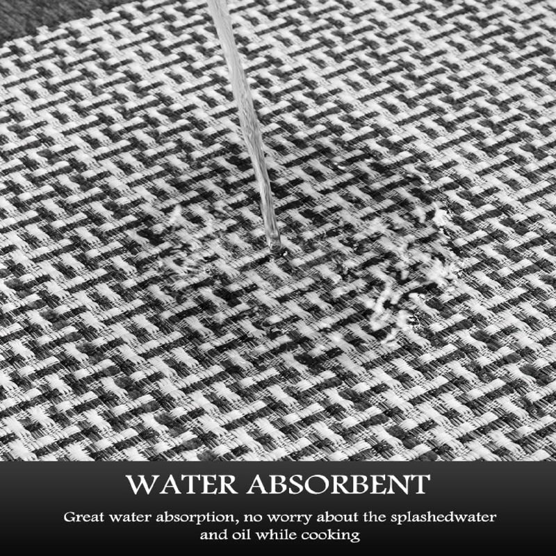 Ensemble de 2 tapis de cuisine antidérapants - Très grand, Gris