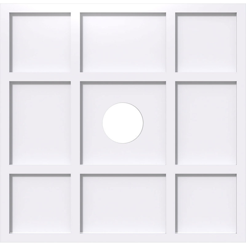 Médaillon de plafond contemporain en PVC de qualité architecturale 12 po x P 2 po x P 4 po x P 1 po Rubik