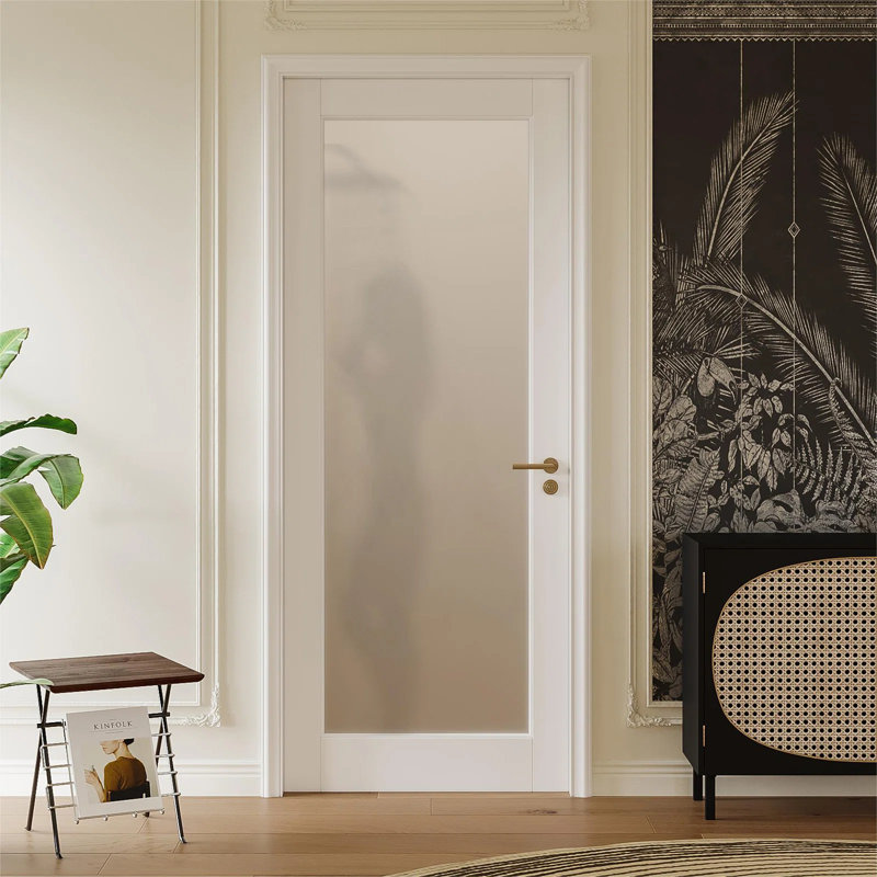 Porte de garde-manger Porte en verre givré et bois manufacturé sans porte standard, 36 po x 96 po