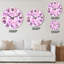 Horloge murale rétro à motif fuchsia-1491868105