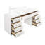 Bureau de coiffeuse 9 tiroirs blanc brillant