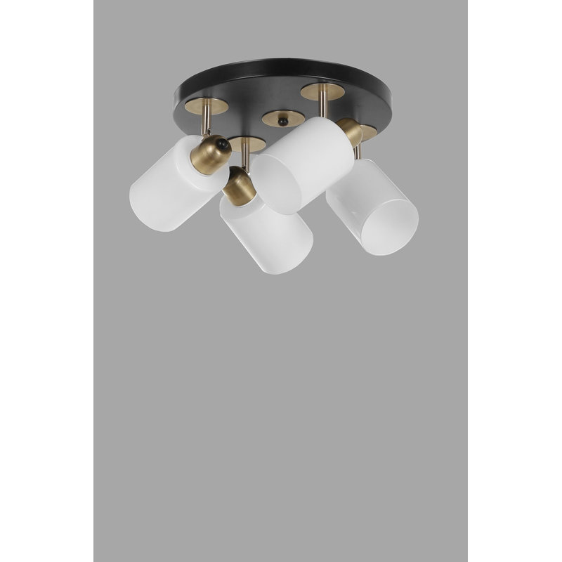 Glass Spotlight, Black/Satin Gold
