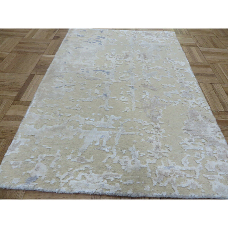 Tapis brun noué à la main de conception unique 2 pi x 3 pi Anaheim