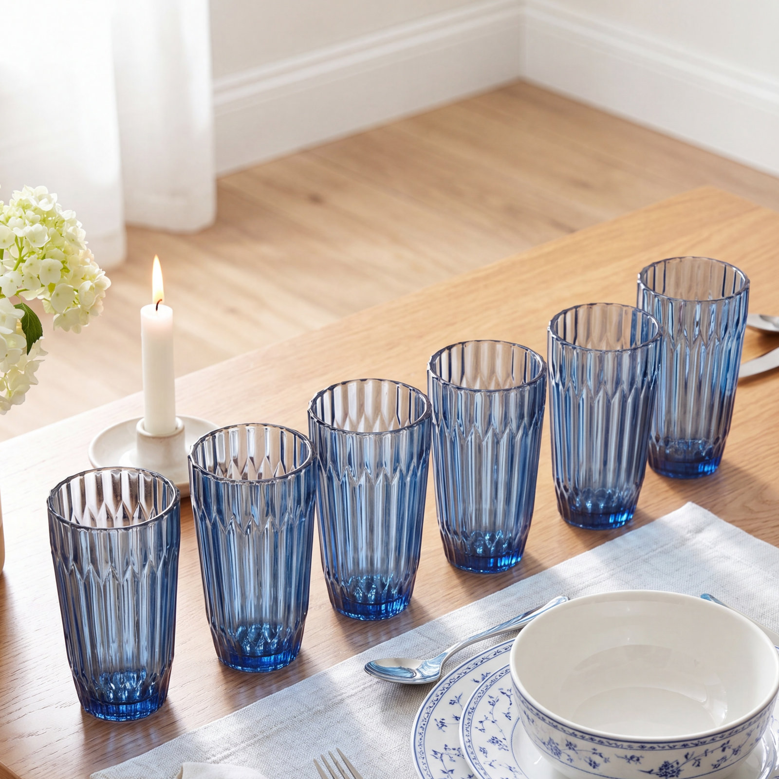 Archie Dinnerware Set, Cornflower Blue