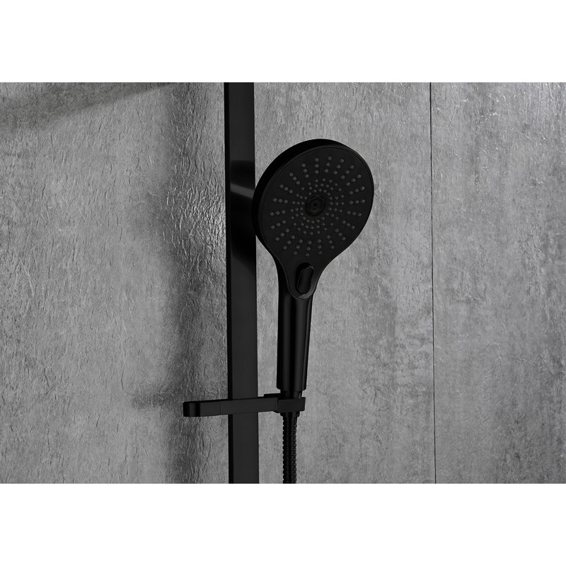 Handheld Shower With 59-Inch Hose And 28-Inch Slide Bar In Matte Black, Stainless Steel, Offers Powerful Water Stream Easy Maintenance Options Black Hose, Build For Long-Term Bathroom Use