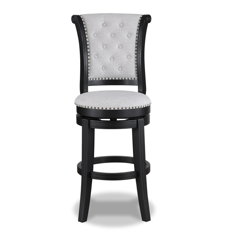 Tabouret de bar moderne avec tabourets pivotants élégants avec siège rembourré et garniture cloutée, parfait pour manger et recevoir