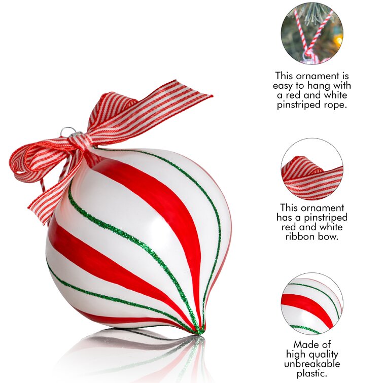 16 Pieces Candy Cane Christmas Tree Decorations Peppermint Hanging Ornaments Fake Candy Christmas Ornaments Red and White Plastic Christmas Ornaments