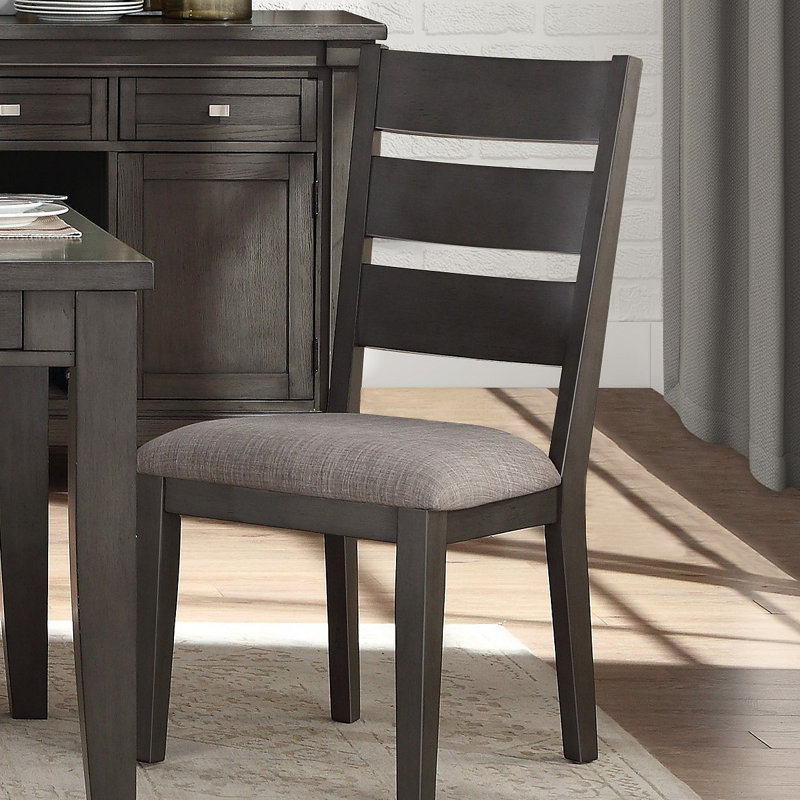 Ensemble de 2 chaises d'appoint transitionnelles avec cadre rembourré en bois et tissu d'aspect décontracté