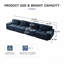 Canapé modulaire moderne de 153 po pour le salon, tissu 4 places avec siège profond, passepoil perlé, conception à boucles, sans assemblage, conception antidérapante, bleu-1407075488-1407075489-1407075499