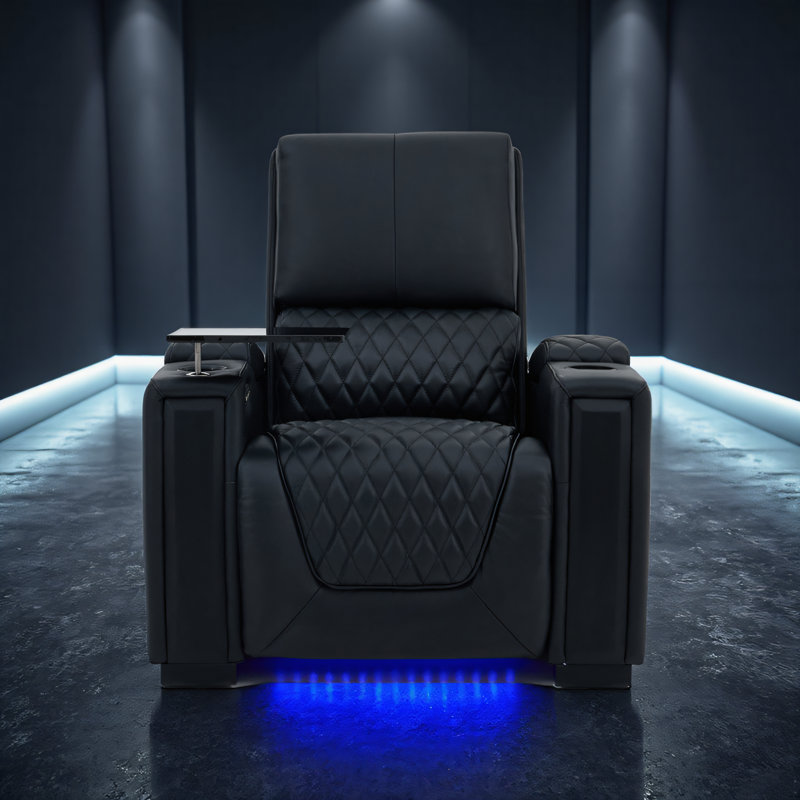 Top Grain Leather Zero Gravity Power Reclining Seating with LED, USB & Cup Holders – Luxury Recliner