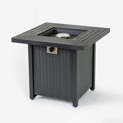 Iron Square Propane Fire Pit Table