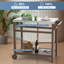 Chariot de table d'extérieur avec plateau en acier inoxydable et 3 tablettes -106000030-106000034