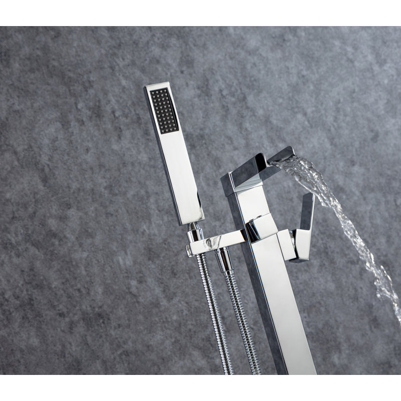 Floor Waterfall Faucet with Diverter, Chrome