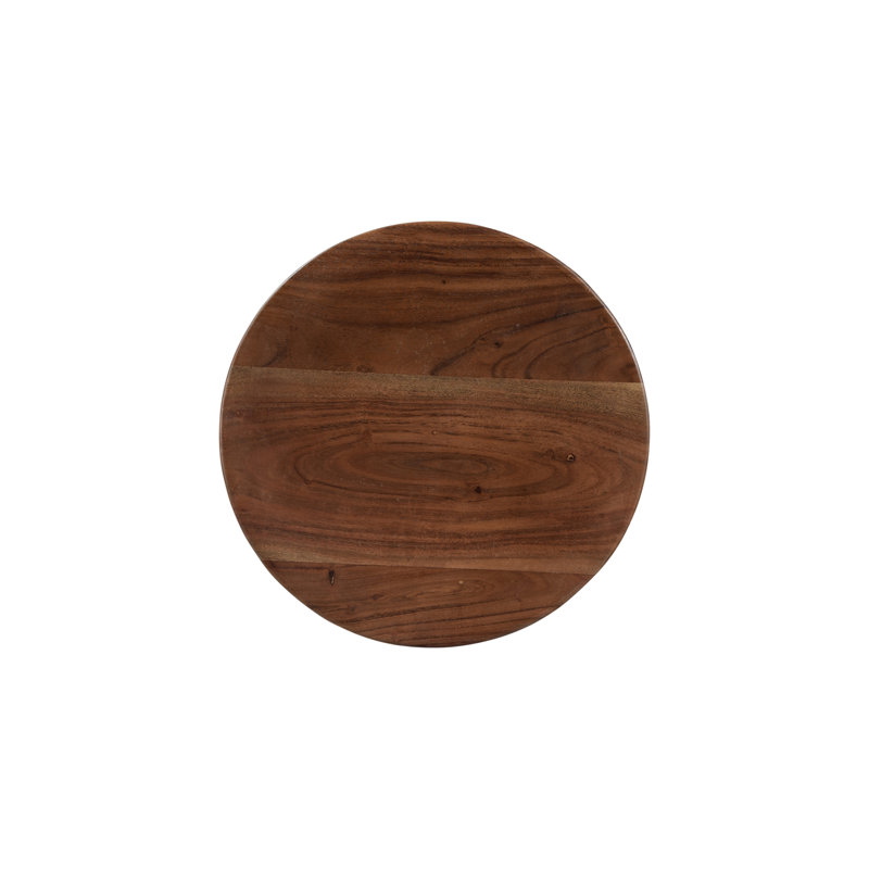 Nels Solid Wood End Table, Dark Brown