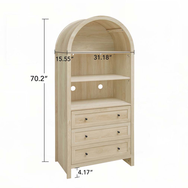 Grande armoire de rangement arquée 70,20 "