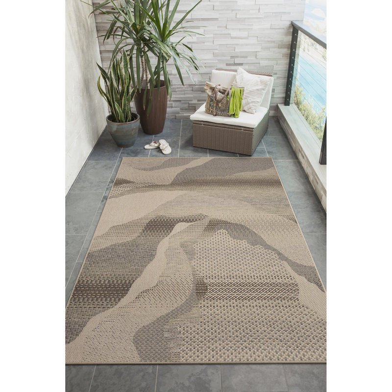 Marjarie Landscape Indoor/Outdoor Area Rug, Rectangle 5'3" x 7'3"