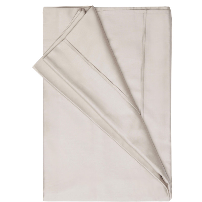 Plain Dye 200 TC Egyptian-Quality Cotton Percale Flat Sheet, Super King (6'), Oyster