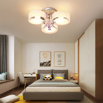 Maurertown 65cm 3-Light LED Flush Mount with Crystal Accent