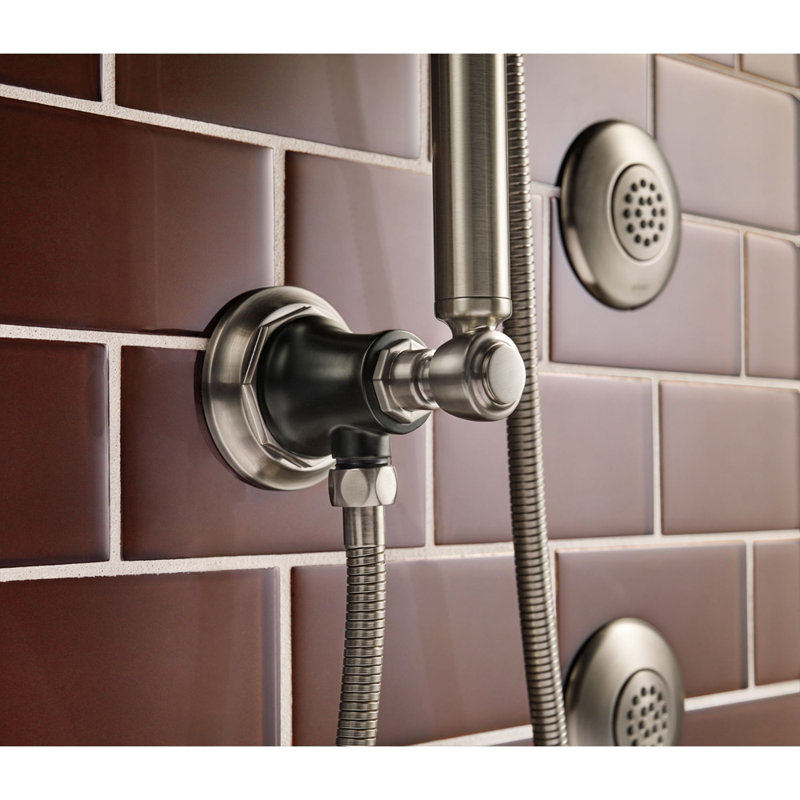 Rook® Slide Bar Handshower with H2OKinetic® Technology, Luxe Nickel/Matte Black