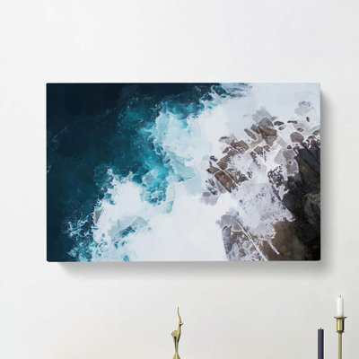 Crashing Waves At Bondi Beach In Abstract - Wrapped Canvas Print