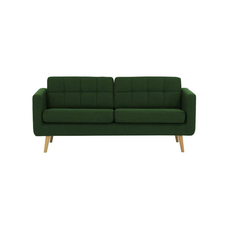 Schuster 3 Seater Upholstered Sofa, Green