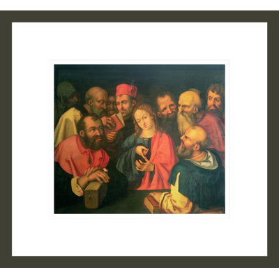 «Christ Christ douze parmi les scribes» par Albrecht Dürer, impression giclée encadrée